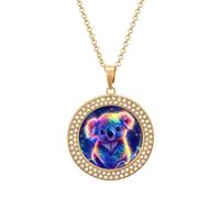 Cute Koala Bear Colorful Personalized Picture Necklace Photo Pendant Custom Memorial Jewelry for Women