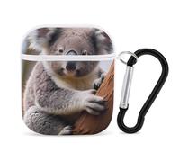 Cute Koala Bear Earphone Case Cover Compatible with AirPods 1&2 Shockproof Bluetooth Headset Case White-style