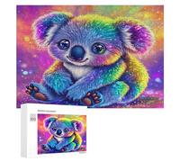 Cute Koala Bear Funny Wooden Puzzle with Storage Box Adults Jigsaw Puzzles Challenge for Family Game Birthday Gift