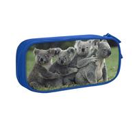 Cute Koala Bear Large Capacity Double Layer Pencil Case,Customizable Full Print Polyester Fabric Organizer-School, Office, Travel Makeup Pouch