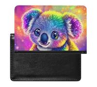 Cute Koala Bear Leather Passport Holder Compact ID Card Cover Case Slim Travel Wallet for Men Women