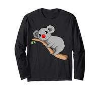 Cute Koala Bear On The Tree Branch Red Nose Koalas Long Sleeve T-Shirt
