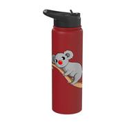 Cute Koala Bear On The Tree Branch Red Nose Koalas Stainless Steel Insulated Water Bottle