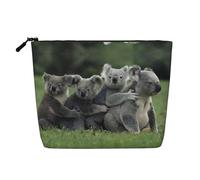 Cute Koala Bear Patterned Women's Cosmetic Bag, Single Layer Toiletry Bag, Suitable for Daily Storage, Travel, and Business Trips.