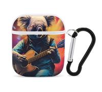 Cute Koala Bear Playing Guitar Earphone Case Cover Compatible with AirPods 1&2 Shockproof Bluetooth Headset Case White-style