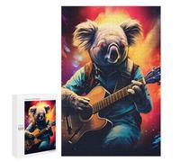 Cute Koala Bear Playing Guitar Jigsaw Puzzles for Adults 1000 PCS Wooden Puzzles Unique Puzzle Gifts