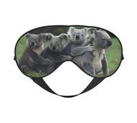 Cute Koala Bear Print Soft Eye Mask â€“ Elastic Nighttime Shade, Light-Proof Blindfolds for Plane, Yoga, Travel