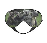 Cute Koala Bear Print Soft Eye Mask â€“ Elastic Nighttime Shade, Light-Proof Blindfolds for Plane, Yoga, Travel