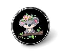 Cute Koala Bear Round Badge Cute Pins Brooches for Hat Jacket Shirt Backpack Decor