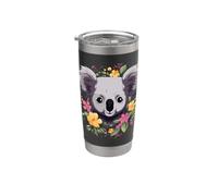 Cute Koala Bear Surrounded by Floral Flowers Koalas Girl Stainless Steel Insulated Tumbler