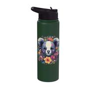 Cute Koala Bear Surrounded by Floral Flowers Koalas Girl Stainless Steel Insulated Water Bottle