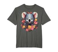 cute koala bear surrounded by floral flowers koalas girl T-Shirt