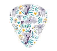Cute Koala Bears And Floral,12 Pcs Guitar Pick,3 Different Thickness Plectrums for Acoustic Guitar Bass Ukulele (0.46mm 0.96mm 0.71mm)
