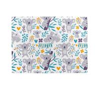 Cute Koala Bears And Floral,500 Pieces Puzzles for Adults-Wooden Jigsaw Puzzle for Adults Elderly