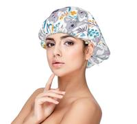 Cute Koala Bears And Floral,Adult's Satin Sleeping Cap - Women's Elastic Sleep Bonnet, Adjustable Overnight Hair Cover