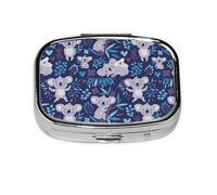 Cute Koala Bears Animals Australia,Meta Pill Box 2 Compartment Medicine Case,Portable Organizer