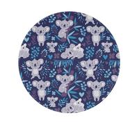 Cute Koala Bears Animals Australia Round Mouse Pad, Sewn Edge Design 8 x 8 in