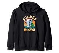 Cute Koala Bears Emergency Room Koalified ER Nurse Zip Hoodie