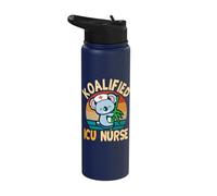 Cute Koala Bears Intensive Care Unit Koalified ICU Nurse Stainless Steel Insulated Water Bottle