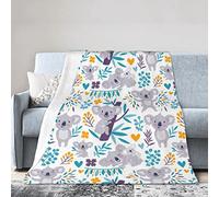 Cute Koala Bears Throw Blanket Super Soft Warm Bed Blankets for Couch Bedroom Sofa Office Car, All Season Cozy Flannel Plush Blanket for Girls Boys Adults, 60"X50"