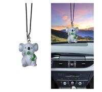 Cute Koala Car Mirror Hanging Ornament, Funny Car Rear View Mirror Charm, Auto Interior Accessories Car Rearview Mirror Pendant, Car Decoration Presents for Men Women (Eat Leaves)