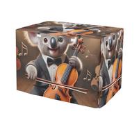 Cute Koala Cello Serenade Water-Resistant Dog Crate Cover Roll-up Side Panels Pet Crate Cover with Roll-up Sides X-Large
