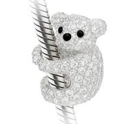 Cute Koala Charm for Pandora Bracelet - 'Sparkling Clear White Crystals'
