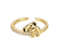 Cute Koala Cubic Zirconia Adjustable Stacking Ring for Women Crystal Animal Statament Open Knuckle Pinky Finger Rings Comfort Fit Dainty Engagement Band Fashion Trendy Birthday Jewelry for Daughter