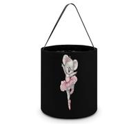 Cute Koala Dancing Cute Halloween Candy Bucket Reusable Collapsible Candies Basket Fabric Tote Bags