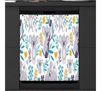 Cute Koala Dishwasher Magnetic Cover Kitchen Decor Bear Koala Flower Front Dishwasher Refrigerator Magnetic Cover Sticker Appliance Decorative Cover 23 x 26 Inches