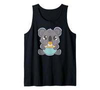 Cute Koala Eating Noodles Cartoon Animal Art Tank Top
