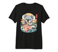 Cute Koala Eating Ramen Bowl Kawaii Anime Waves Premium T-Shirt