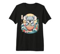 Cute Koala Eating Ramen Bowl Kawaii Noodles Premium T-Shirt
