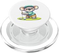 Cute Koala Golf Player Cartoon Animal Sport Swing PopSockets PopGrip for MagSafe