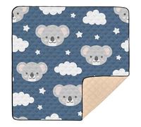Cute Koala Good Night Pattern Large Sturdy Baby Playmat for Indoor Outdoor Waterproof Padded Baby Mat for Baby Toddler Infant, 50'' x 50''