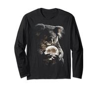 Cute Koala Holding Full Moon Moonlight Aesthetic Animal Art Long Sleeve T-Shirt