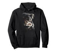 Cute Koala Holding Full Moon Moonlight Aesthetic Animal Art Pullover Hoodie