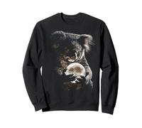 Cute Koala Holding Full Moon Moonlight Aesthetic Animal Art Sweatshirt
