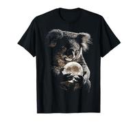 Cute Koala Holding Full Moon Moonlight Aesthetic Animal Art T-Shirt