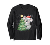 Cute Koala Hugging Christmas Tree Long Sleeve T-Shirt