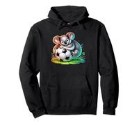 Cute Koala Hugging Soccer Ball Cartoon Art Pullover Hoodie