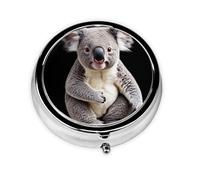 Cute Koala Mini Round Pill Box, can be Put into Wallet, Pocket, Light and Convenient, 3 Compartment Pill Box, Portable Pill Box,