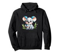 Cute Koala Mom and Baby Animal Illustration Pullover Hoodie