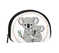 Cute Koala Mom and Baby Minis Storage Bag Shell Wallet Small Coin Purse with Minis with Zipper Change Purse for Coin Keys You Can Also Store Any Small Objects You Want