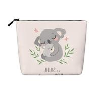 Cute Koala MOM and Baby Patterned Women's Cosmetic Bag, Single Layer Toiletry Bag, Suitable for Daily Storage, Travel, and Business Trips.