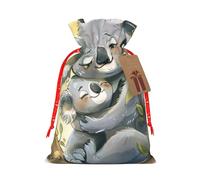 Cute Koala Mom And Baby Print Eco-Friendly Gift Drawstring Bag Holiday Present Pouches Party Favors Goodie Bags