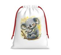 Cute Koala Mom And Baby Print Gift Drawstring Bag Reusable Pouch Birthday Presents Wedding Daily Organizing Events
