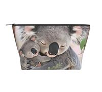 Cute Koala MOM and Baby Print Makeup Bag Trapezoid Travel Cosmetic Organiser Stylish Storage for Beauty & Gifts for Women Girls