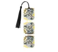 Cute Koala Mom and Baby Print Wooden Bookmarks Tassel Bookmark Book Marks Reading Accessories,for Book Lovers Teachers