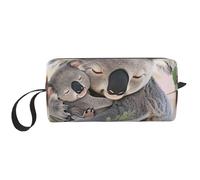 Cute Koala MOM and Baby Printed Makeup Bag with Handle, Lightweight Portable Cosmetic Organiser for Travel, Gym & Daily Use â€“ Gift for Women Girls